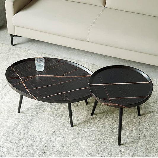 Juego de mesa de centro ovalada 80+50cm Chic Home