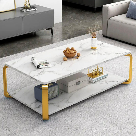 Mesa rectangular doble nivel marmolada ChicHome