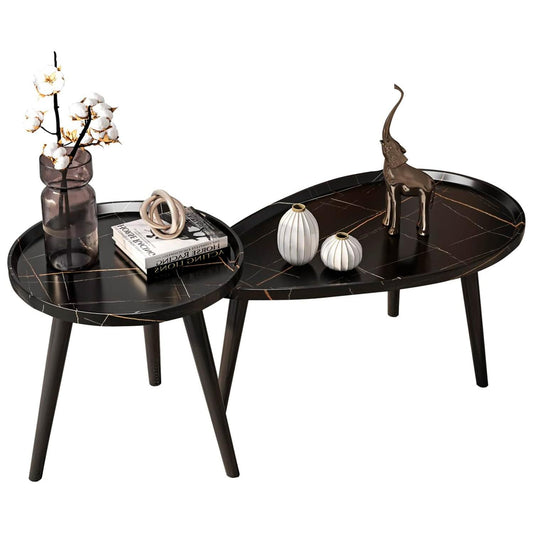 Juego de mesa de centro ovalada 80+50cm Chic Home