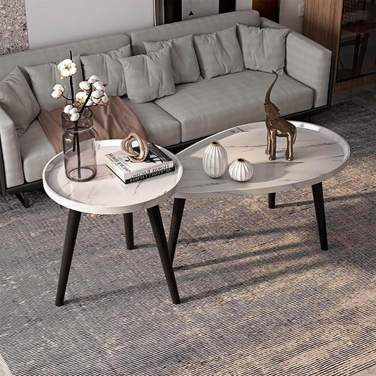 Juego de mesa de centro ovalada 80+50cm Chic Home