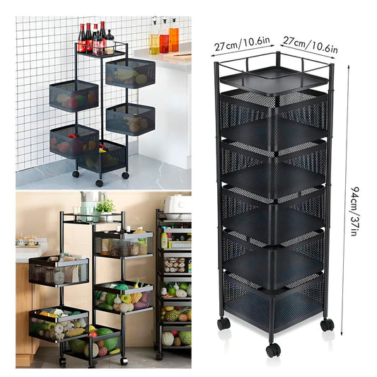 Carro Organizador con Ruedas Multiuso 5 niveles Rectangular