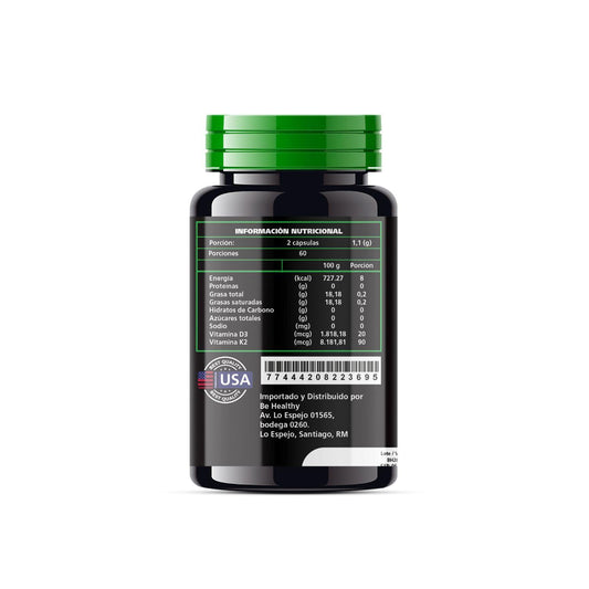 Vitamina D3 K2 Be Healthy 120 Cápsulas