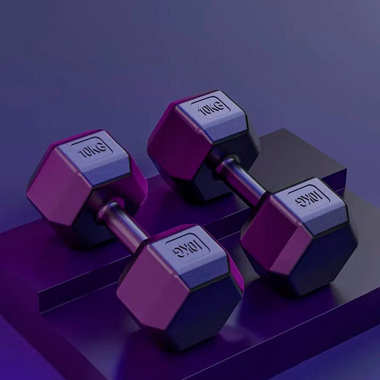 Par Mancuernas Hexagonales Caucho 10 Kg Boost Fitness