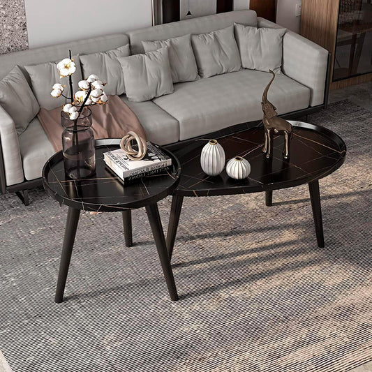 Juego de mesa de centro ovalada 80+50cm Chic Home