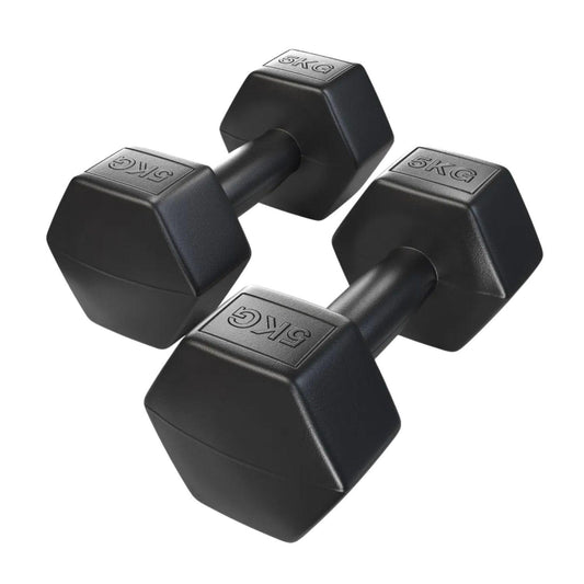 Par Mancuernas Hexagonales Caucho 5 Kg Boost Fitness