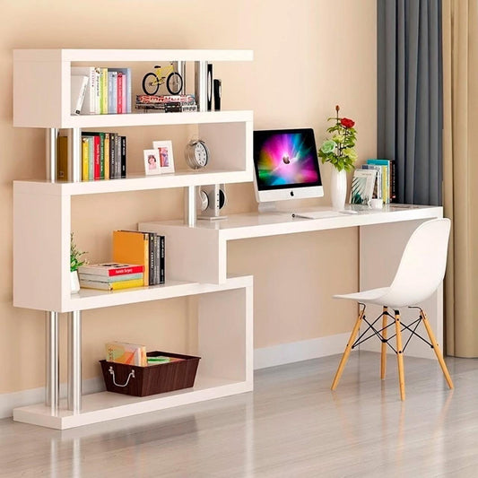 Escritorio esquinero 120x80x125cm con estantes Chic Home