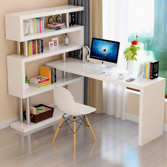 Escritorio esquinero 120x80x125cm con estantes Chic Home