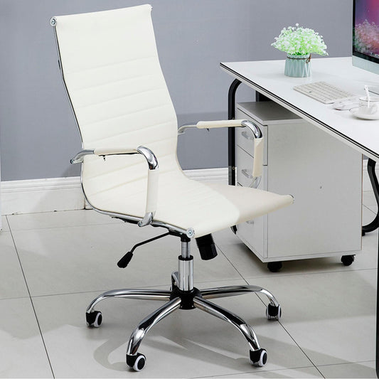 Silla Oficina Ejecutiva aluminio con apoya brazos Blanca Chic Home