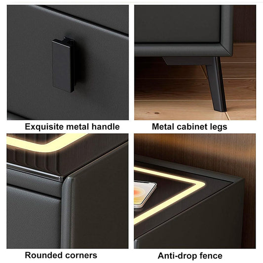 Velador con cargador inalambrico, LED y parlantes Chic Home
