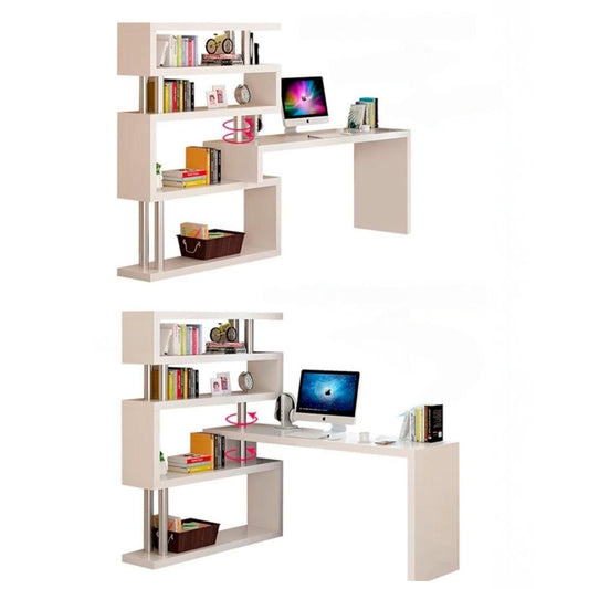 Escritorio esquinero 120x80x125cm con estantes Chic Home