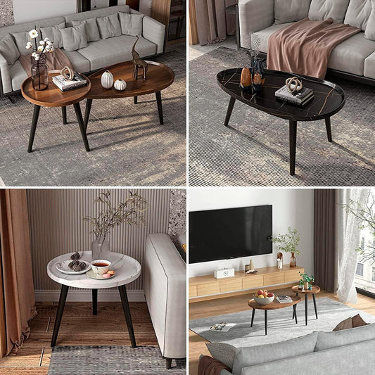 Juego de mesa de centro ovalada 80+50cm Chic Home
