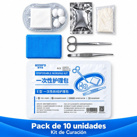 Pack de 10 Kit De Curacion Desechable Emergencia Primeros Auxilios