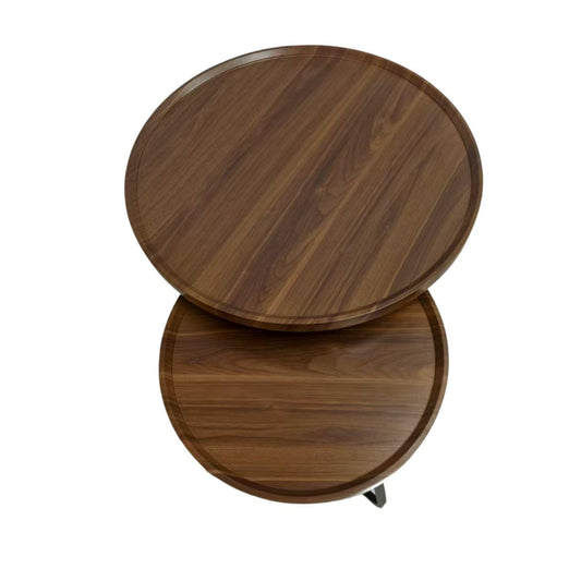 Juego Mesa De Centro Living 80+60cm color madera Chic Home