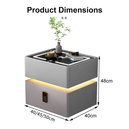 Velador 2 Niveles Con Cargador Inalambrico Parlante 50x48x40 ChicHome